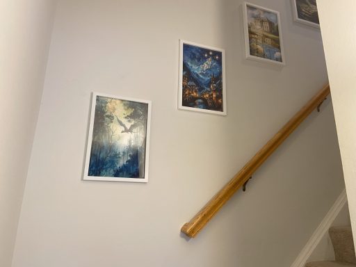 Picture hanging, stairs, artwork