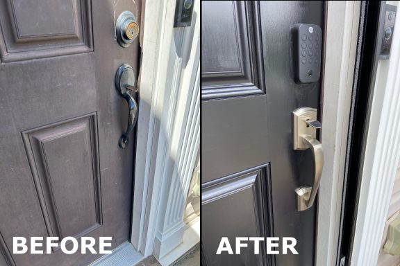 Door hardware, painting, electronic deadbolt, wifi